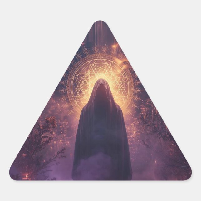 Divine Darkness – The Sacred Halloween Presence Triangle Sticker (Front)
