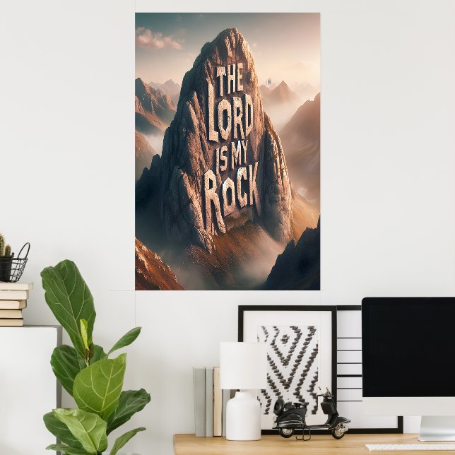 Divine Declaration: The Lord Is My Rock Poster (Home Office)