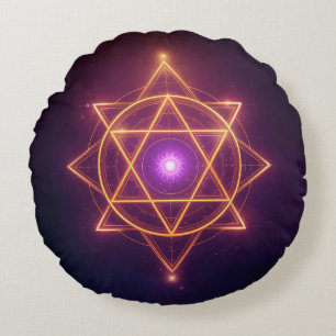 Divine Diwali Energy Flow   ArtivaNest Round Pillow