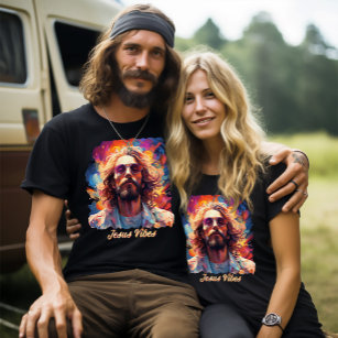 Divine Duality: Modern Hippie Psychedelic Jesus  T-Shirt