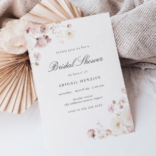 Divine Elegance Blush Floral Bridal Shower Invitation