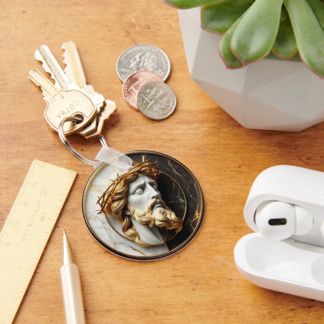 Divine Embellishment Jesus looking in the heavens  Keychain (Desk)