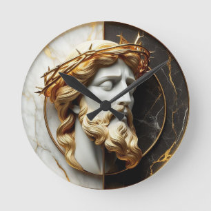 Divine Embellishment Jesus looking in the heavens  Round Clock