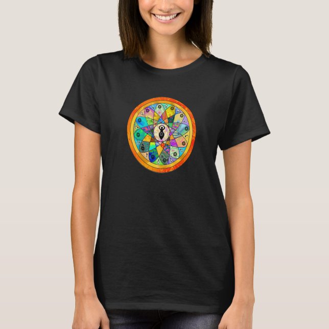 Divine Feminine Colorful Boho Hippie Goddess Manda T-Shirt (Front)