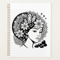 Divine Feminine Mandala Art Floral Crystal Goddess