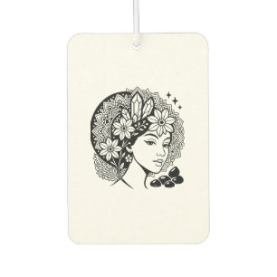 Divine Feminine Mandala Art Floral Crystal Goddess Air Freshener