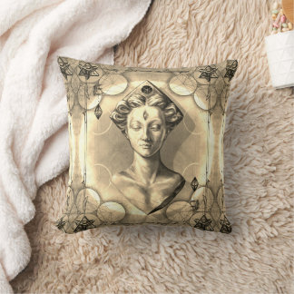 Divine Feminine sacred geometry fineart Throw Pillow