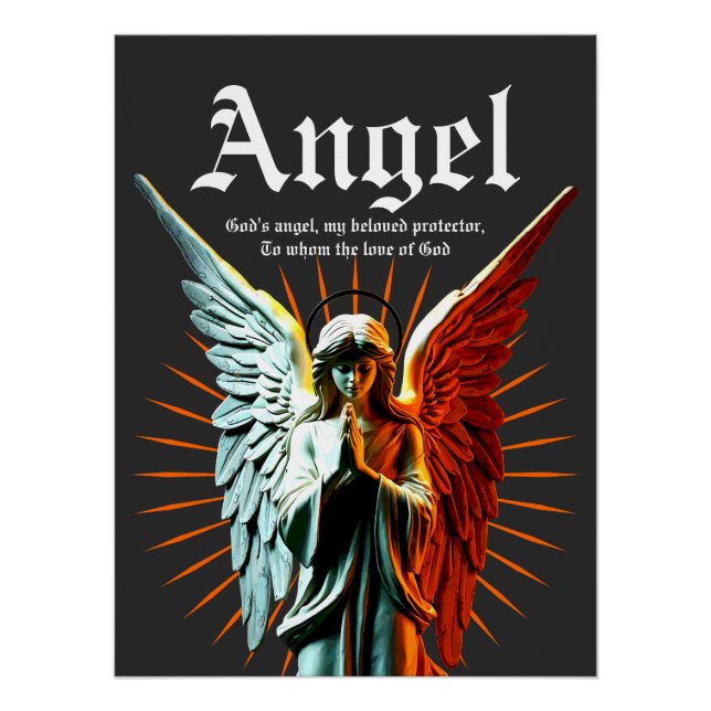 Divine Guardian Angel - Half Light Half Dark Poster (Front)