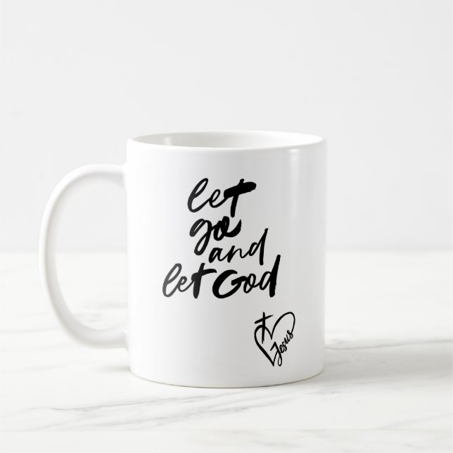 "Divine Guidance: Let Go and Let God Coffee"  Coffee Mug (Left)