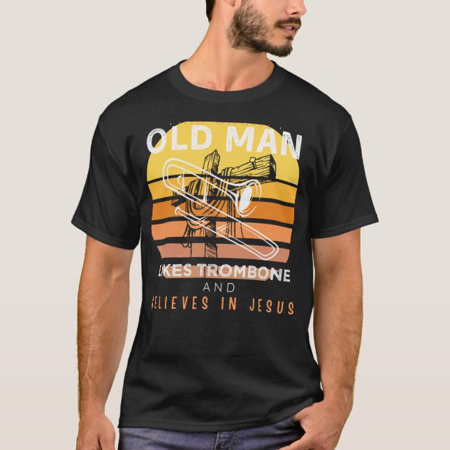 Divine Harmony: Grumpy Old Mans Jesus Tune with Tr T-Shirt (Front)