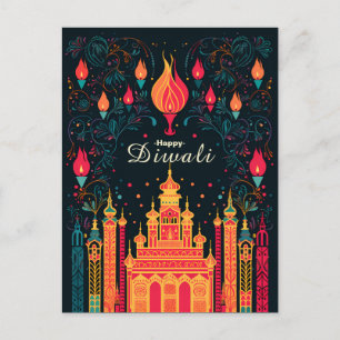 Divine Illumination: A Diwali Celebration Holiday Postcard