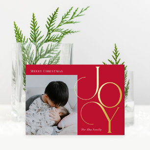 Divine Joy Foil Holiday Card Editable Colour