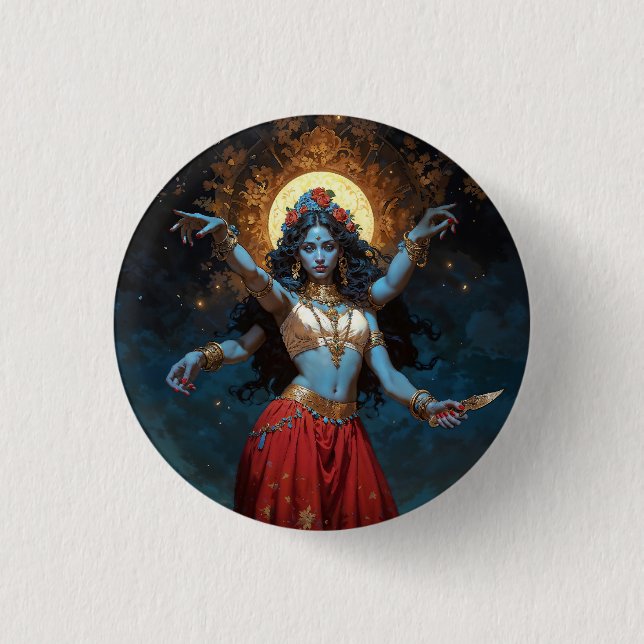 Divine Kali 1 Inch Round Button (Front)