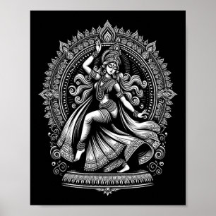 Divine Kali Goddess Dancing Yoga Tee Spiritual Hin Poster