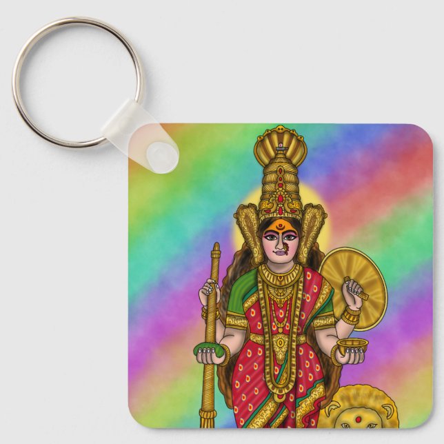 Divine Kolhapur Mahalakshmi Keychain (Front)