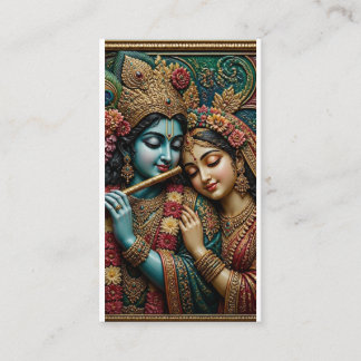Divine Krishna and Radha Traditional Mural Art  Business Card