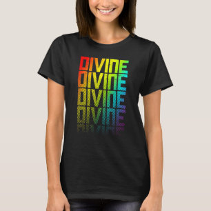 Divine Lgbtq+ Rainbow Gay Pride Text Fade Graphic T-Shirt