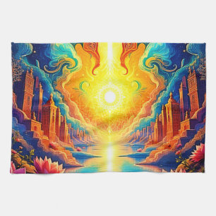 Divine Light City Awakening Kitchen Towel