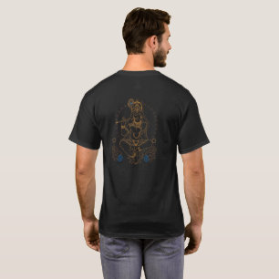 Divine Lord Krishna Playing Bansuri Flute Line Art T-Shirt
