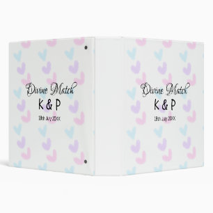 Divine match add couple name letter heart pattern binder