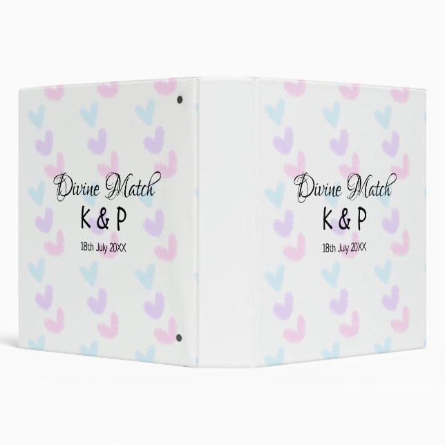 Divine match add couple name letter heart pattern  binder (Background)
