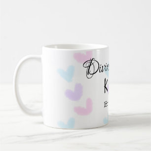 Divine match add couple name letter heart pattern coffee mug