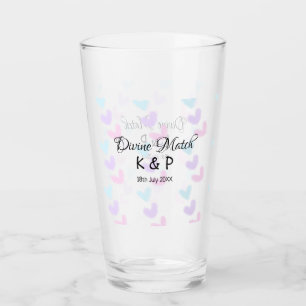 Divine match add couple name letter heart pattern glass