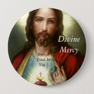 Divine Mercy 4 Inch Round Button