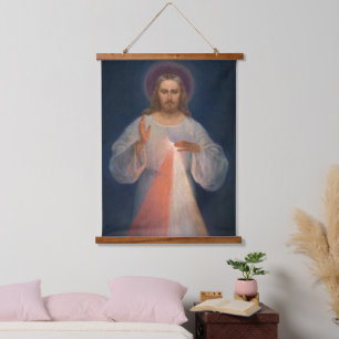 Divine Mercy by Kazimierowski Eugene Hanging Tapestry