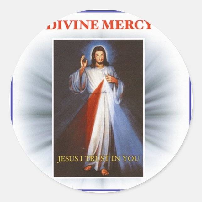 Divine Mercy Classic Round Sticker (Front)