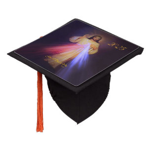 Divine Mercy Gold Class of 2025 Graduation Cap Topper