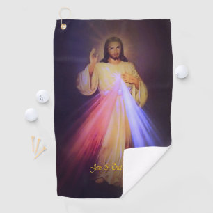 Divine Mercy Gold Golf Towel