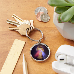 Divine Mercy Gold Keychain