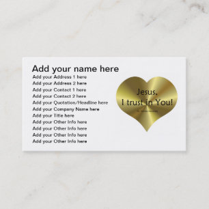 Divine Mercy - "Jesus I trust in You " Business Card