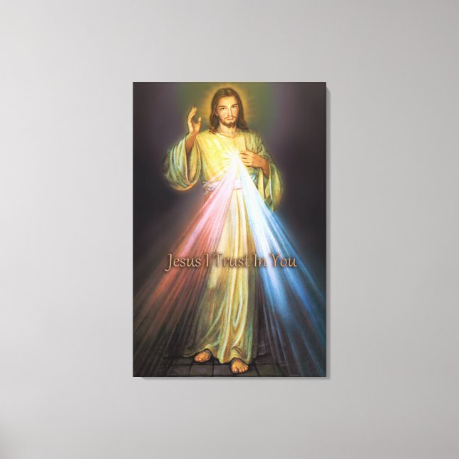 Divine Mercy Jesus I Trust In You Devotional Image Canvas Print (Front)