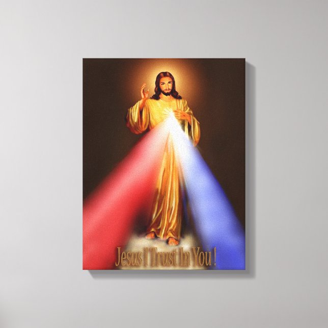 Divine Mercy Jesus I Trust In You Devotional Image Canvas Print (Front)