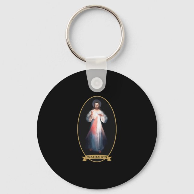 Divine Mercy, Jesus I Trust in You Keychain (Front)