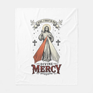 Divine Mercy Jesus I Trust in You Vintage Shirt De Fleece Blanket