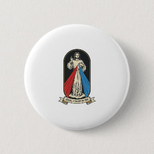 Divine Mercy Jesus Vintage 2 Inch Round Button