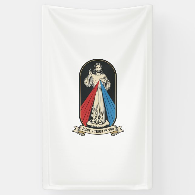 Divine Mercy Jesus Vintage Banner (Vertical)