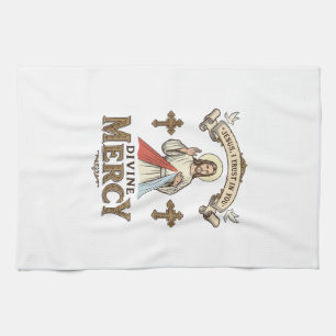 Divine Mercy Jesus Vintage Engraving Religious Shi Kitchen Towel
