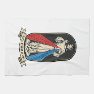 Divine Mercy Jesus Vintage Kitchen Towel