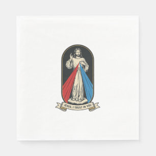 Divine Mercy Jesus Vintage Napkin