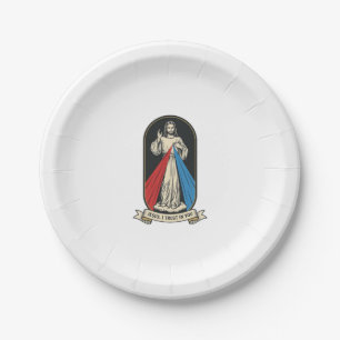 Divine Mercy Jesus Vintage Paper Plate