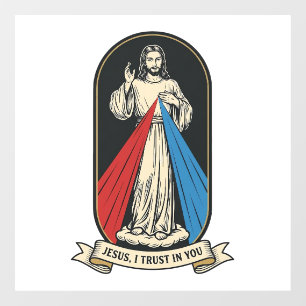 Divine Mercy Jesus Vintage Window Cling