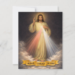 Divine Mercy of Jesus Chaplet Prayer Religious Card