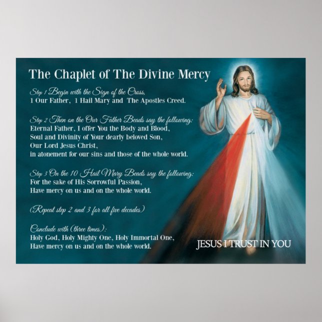 Divine Mercy Prayer - JESUS I Trust In You Poster (Front)