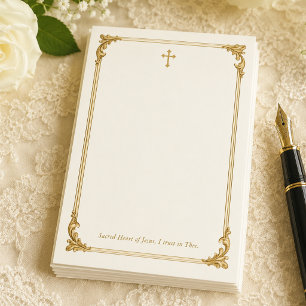 Divine Mercy Sacred Heart Gold Religious Card