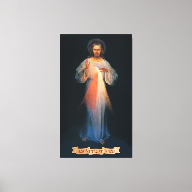 Divine Mercy, St. Faustina, Jesus I Trust in You Canvas Print (Front)