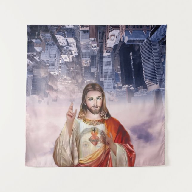 Divine Mercy, St. Faustina, Jesus I Trust in You Tapestry (Front)